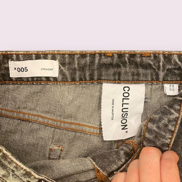 ASOS | Women’s | COLLUSION x005 Plus Straight Leg Jeans -Washed Black | Size: 14 - Picture 4 of 9